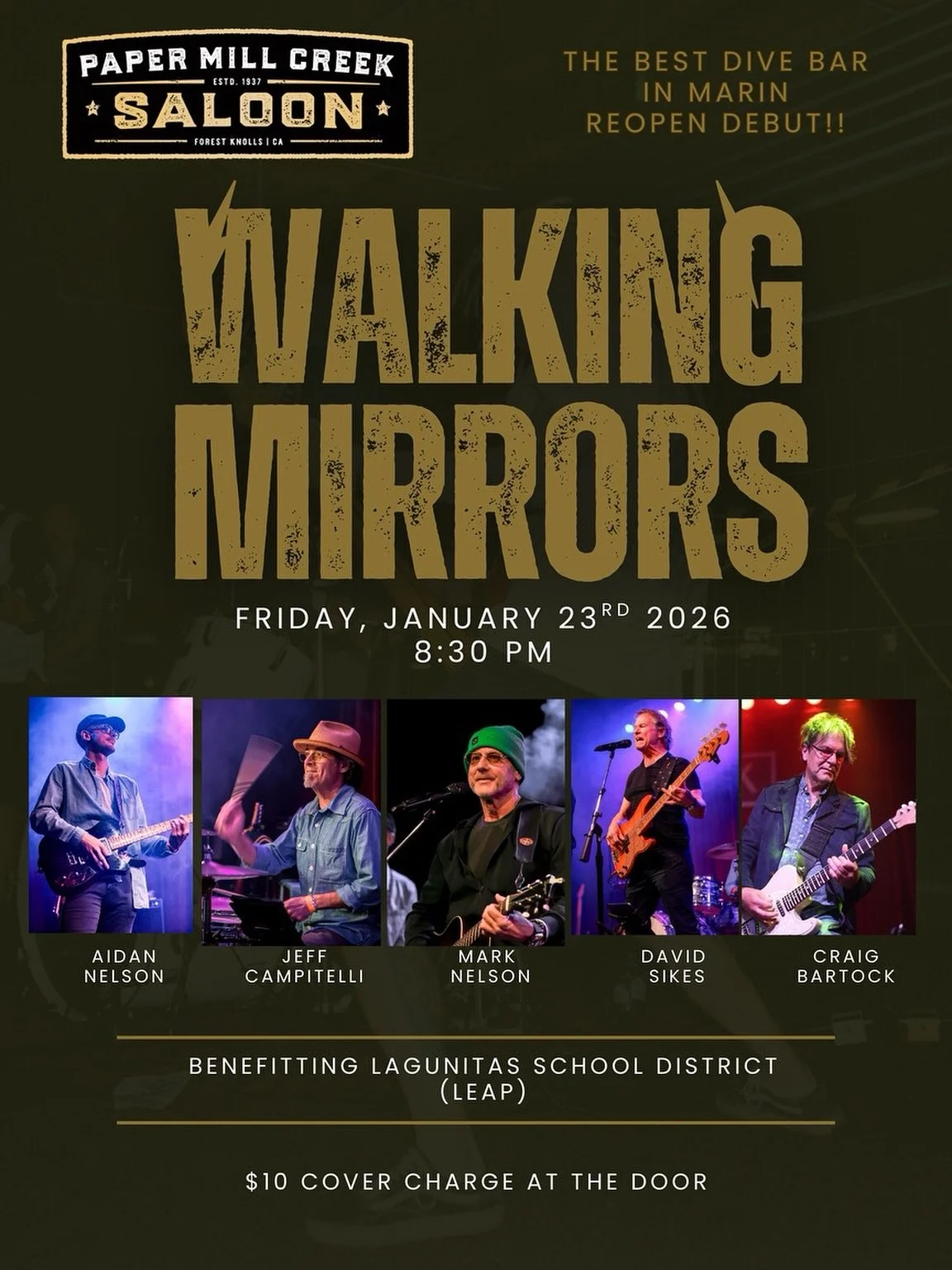 LEAP GIVE BACK NIGHT 🎸
Papermill Creek Saloon
📅 Friday Jan 23 ⏰ 8:30 PM

Live music! Parents night out! 
Plus pizza and burgers!

% of cover + food sales go to LEAP 💛
@marknmirrors @papermill_creek_saloon