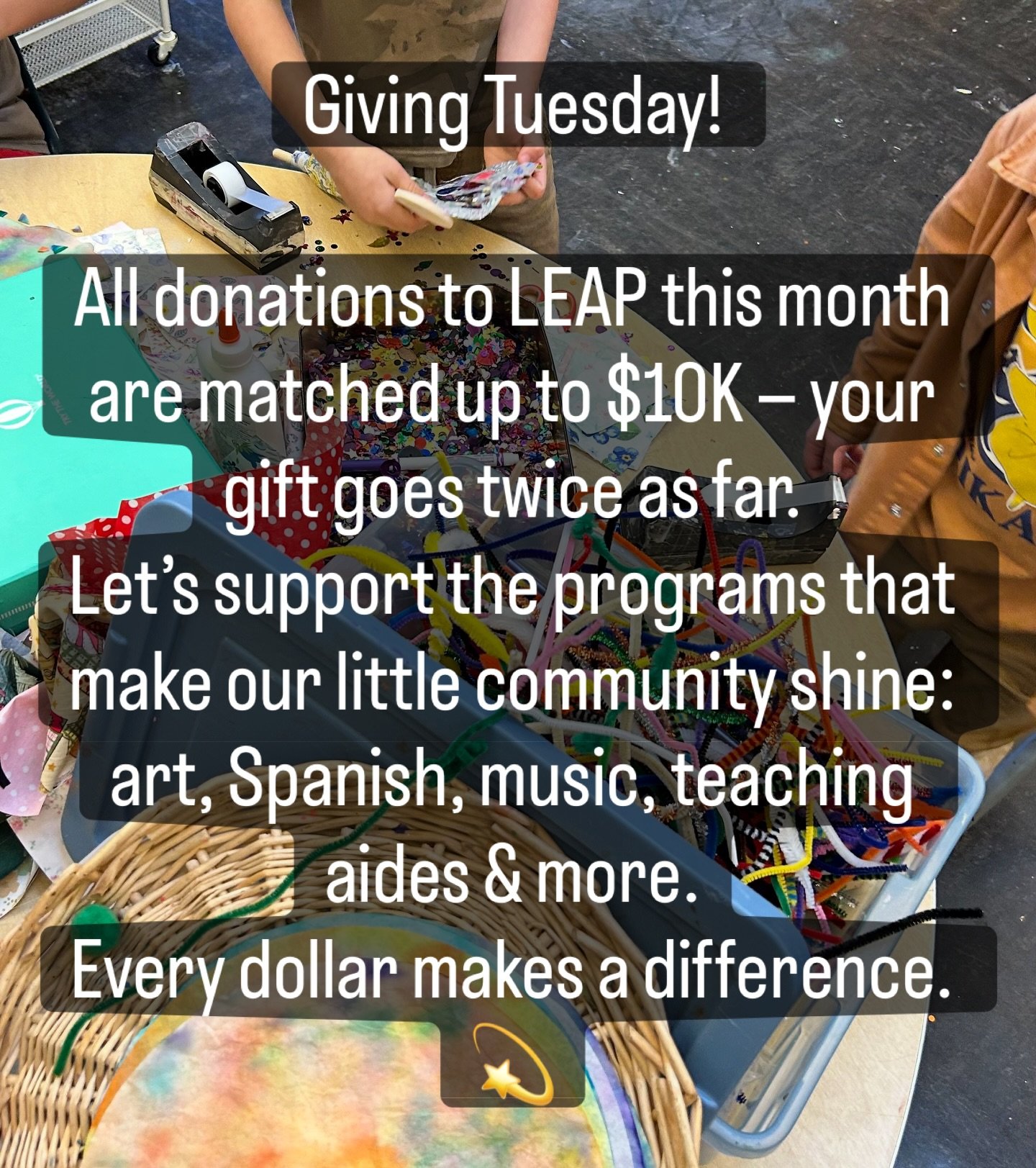 Happy giving Tuesday! 
LEAP (Leap, Enrich, Achieve, Progress) needs our support!&nbsp;
Every little bit helps, consider donating today!

LEAP is the only non-profit foundation dedicated to developing, cultivating, and sustaining resources to benefit 