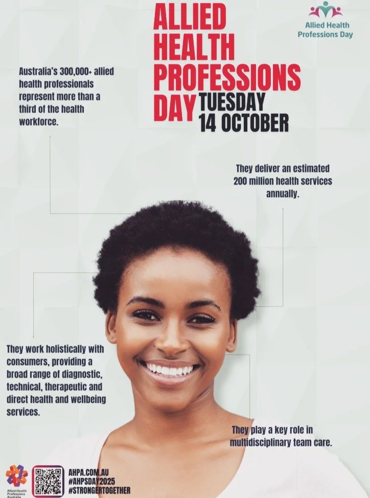 Shout out to my fellow allied health practitioners today and everyday. Our workforce of over 300,000 ranges from from mental health social workers and psychologists, to physios, OTs, speech pathologists, dietitians and so many more!

Allied health pl
