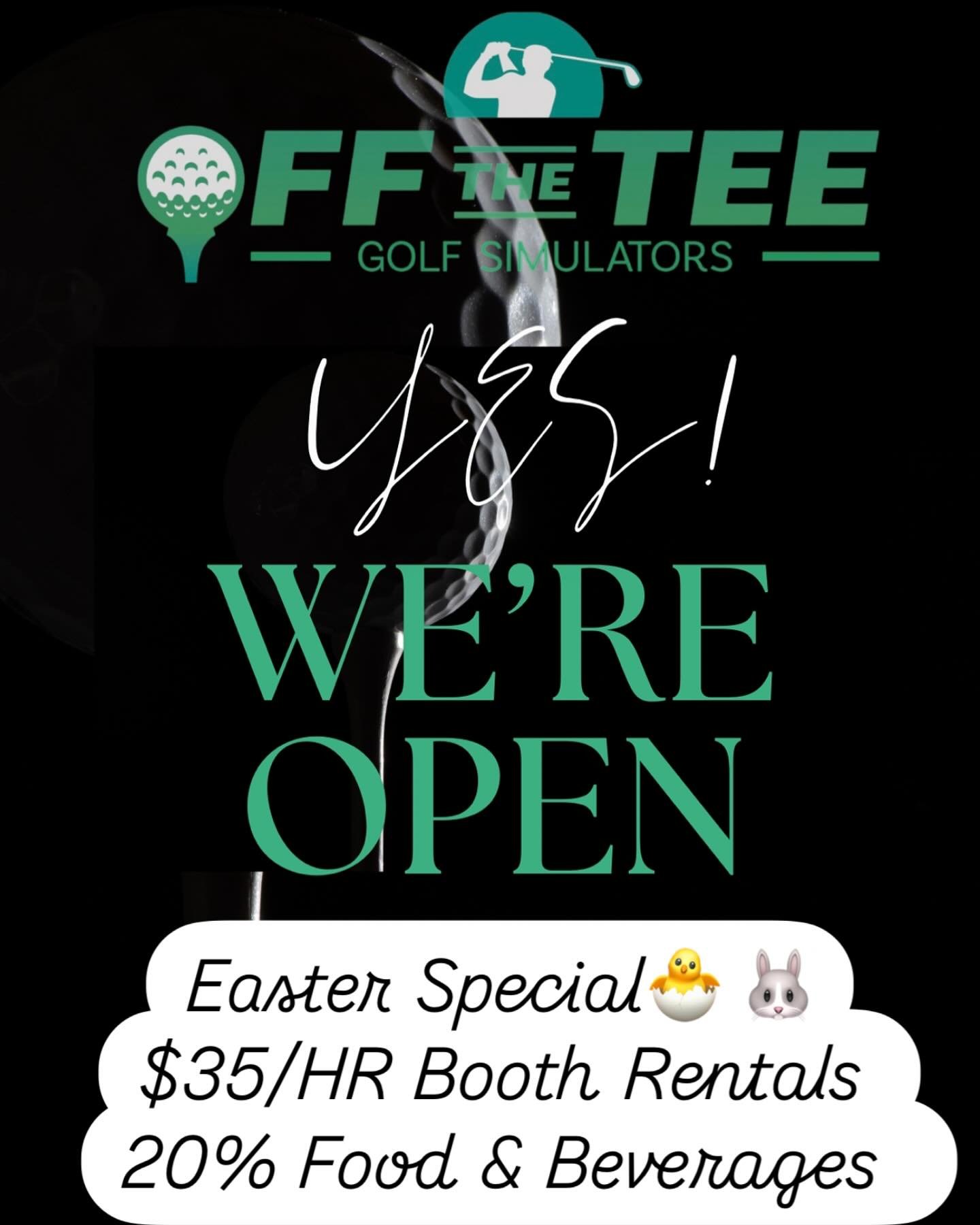 Somebunny told us you love a good deal!
$35/hour booth rentals + 20% off all food &amp; drinks 🍟🌭🥤Easter Sunday!
Grab your crew and hop on over! 🐰