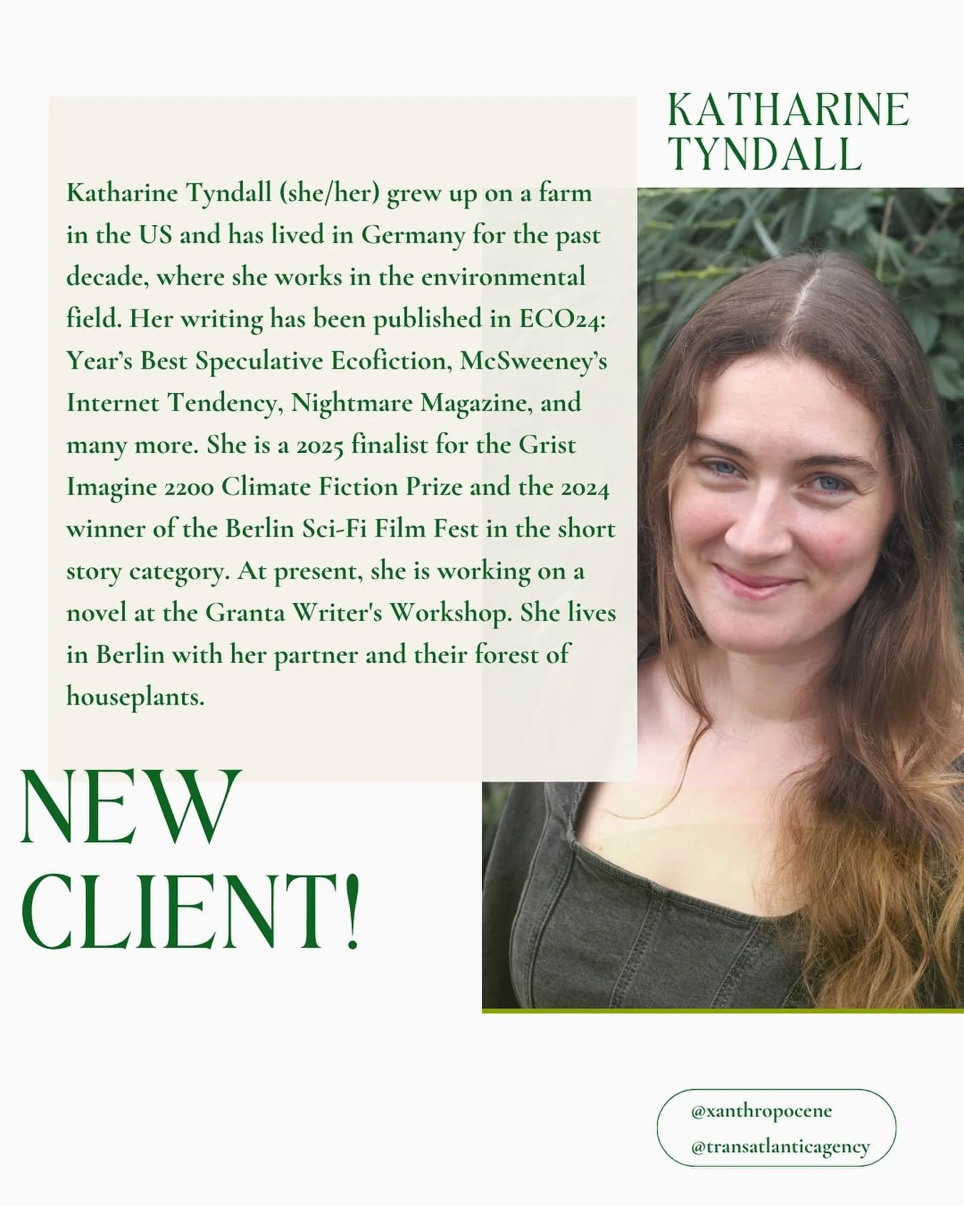 🍄&zwj;🟫🌿 yes! welcome, Kate, to the @transatlantic_agency! i&rsquo;m so happy to represent and collaborate with you on all the stories to come! 😍