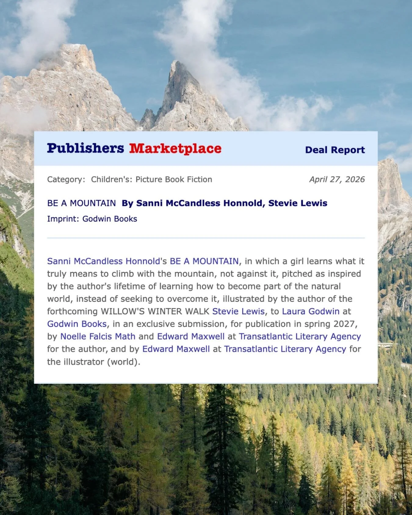 ✨ deal news! ✨

happy to keep up the good news with @sannimccandless&rsquo;s debut picture book, BE A MOUNTAIN, illustrated by @chocosweete to Godwin Books! 

i just can&rsquo;t wait for all the littles to read this wonderful, impactful(!) story with