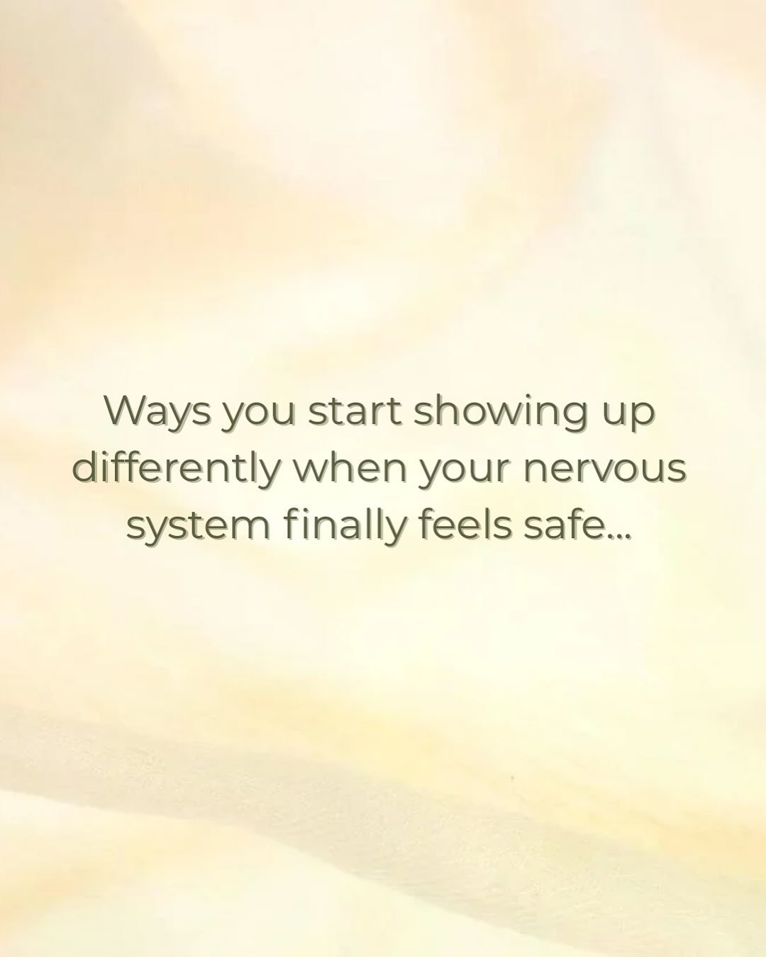 When your nervous system begins to feel safe, everything shifts.

You stop performing connection and start feeling it.
You stop analyzing every interaction and start trusting yourself in real time. You stop trying to prove your worth and begin to res