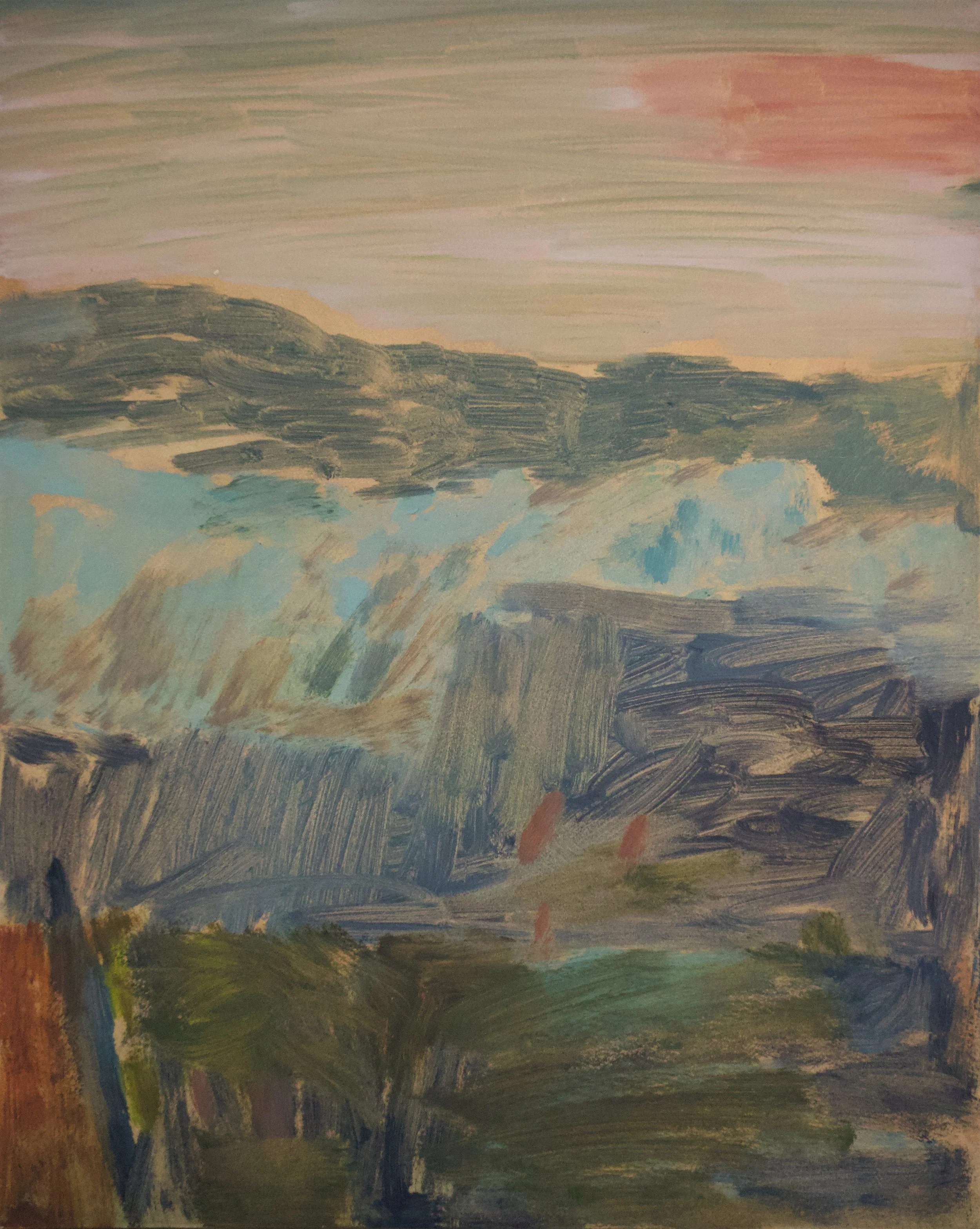 Warm Landscape (December), oil on gesso panel, 25x20cm (SOLD)