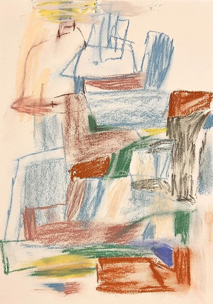 Living Room Drawing 2, 2024, Pastel and Chalk on Paper, 21 x 29.7cm (SOLD)