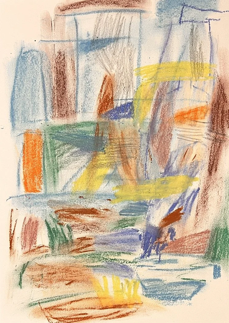 Living Room Drawing 3, 2024, Pastel and Chalk on Paper, 21 x 29.7cm