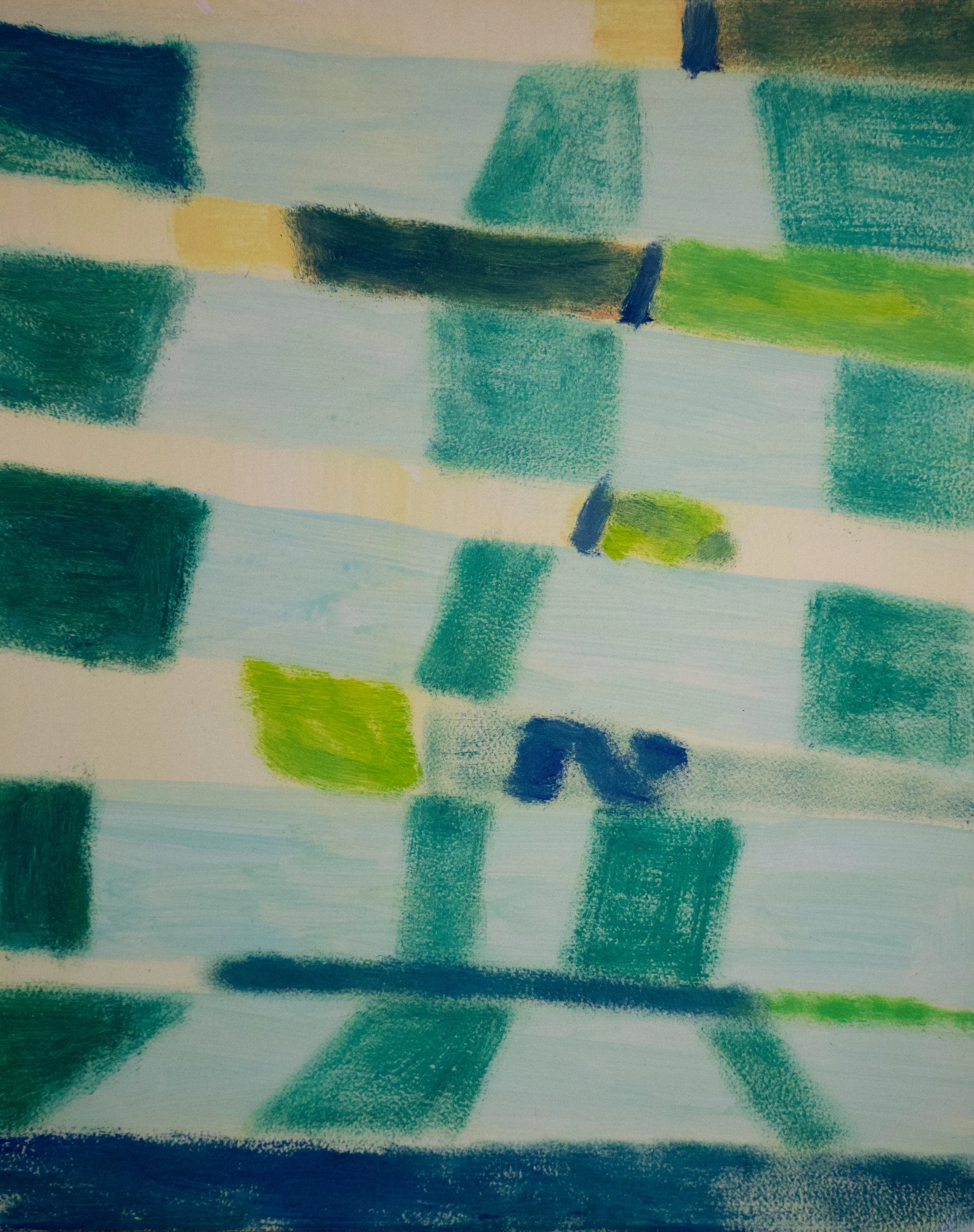 Garden Bench, oil on gesso panel, 25x20cm (SOLD)