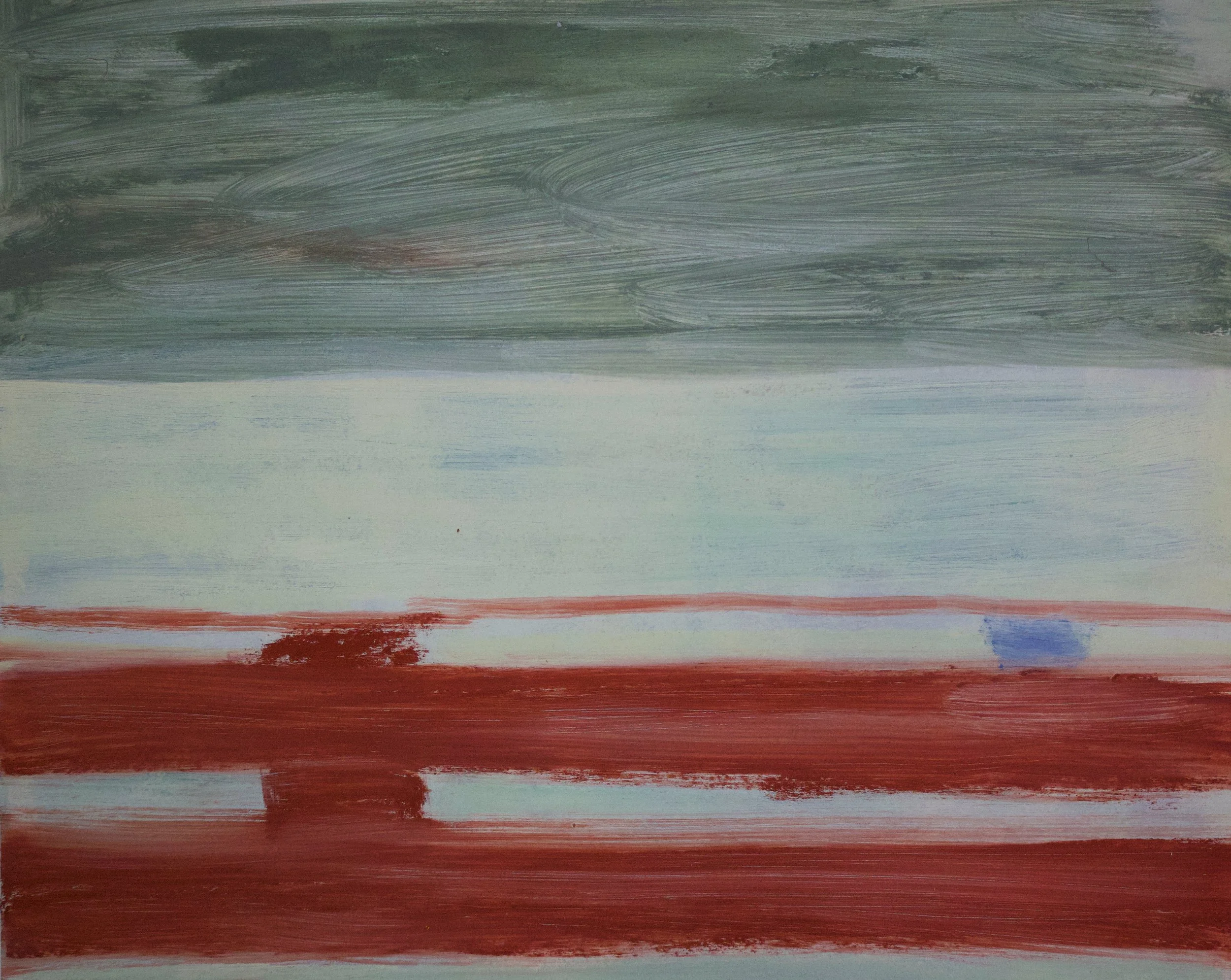 Waiting (bus stop), oil on gesso panel, 20x25cm 