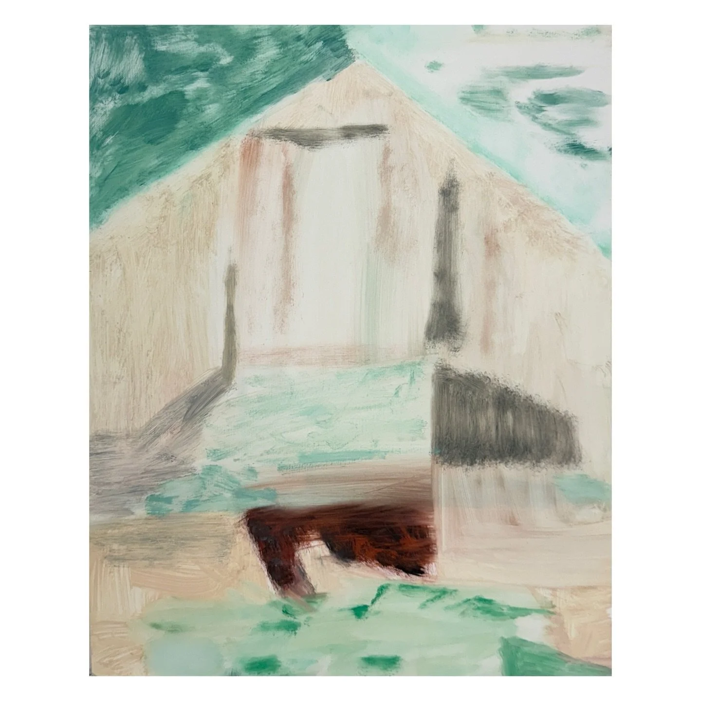 Shed, oil on gesso panel, 30x25cm