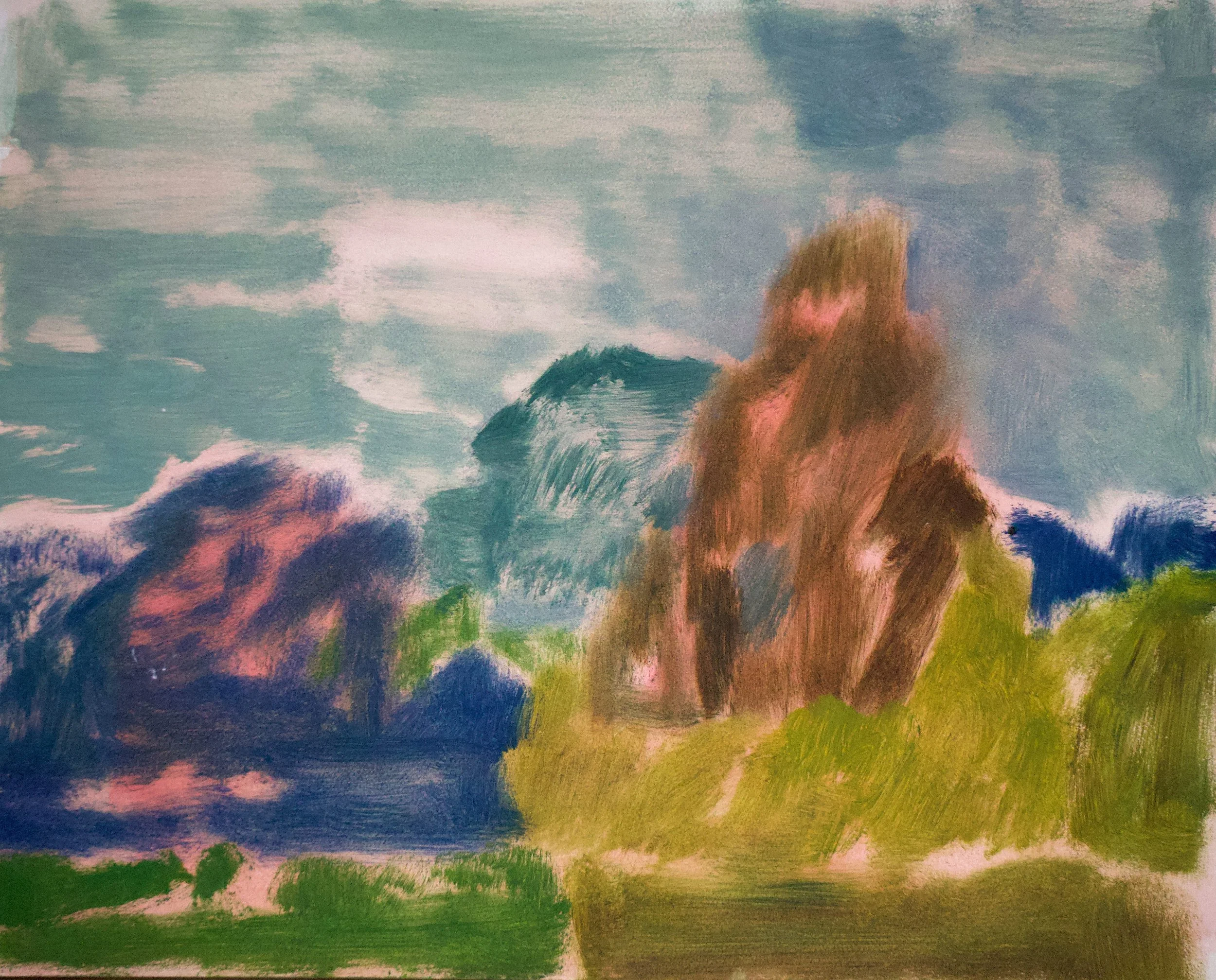 Incoming Storm, oil on gesso panel, 20 x 26cm 