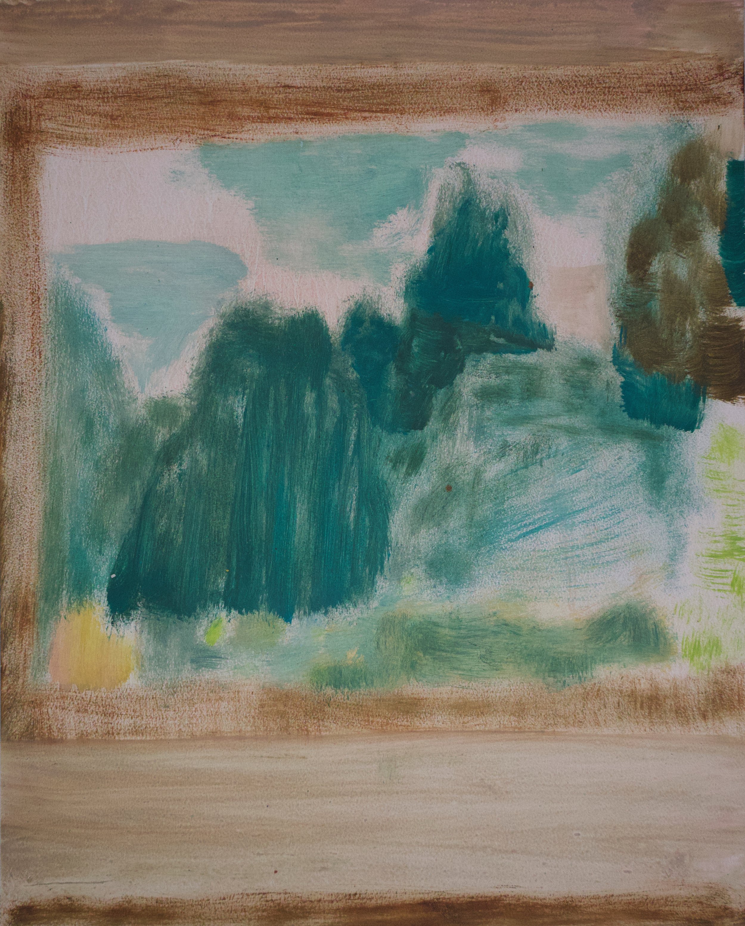 Framed Landscape #2, oil on gesso panel, 25 x 20cm (SOLD)

