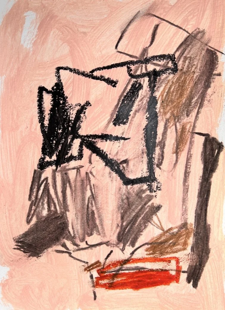 Quick Drawing 2 (Clothesline), 2023, acrylic and oil pastel on paper,21 x 29.7cm