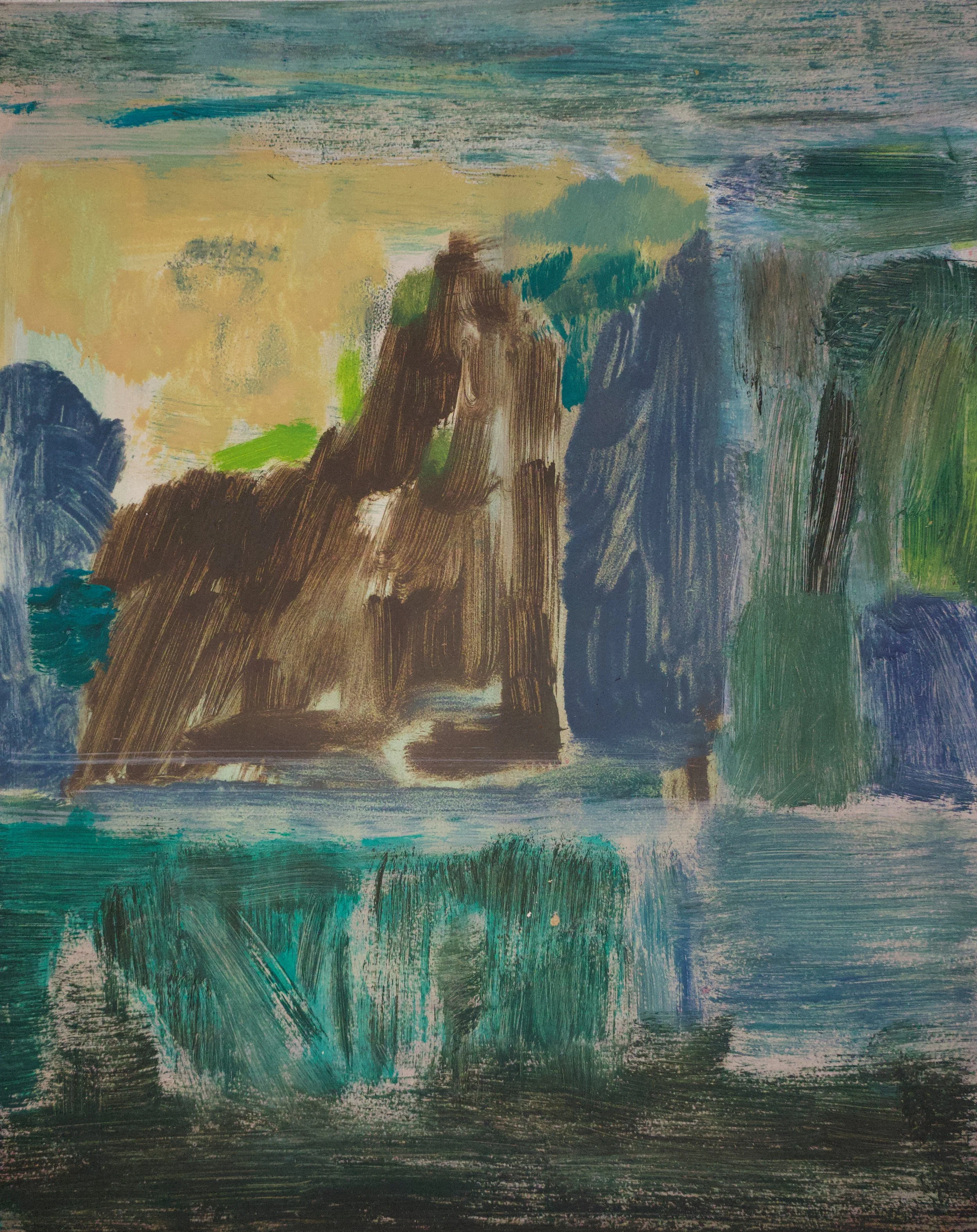 Over the Lake, oil on gesso panel, 25 x 20cm (SOLD)