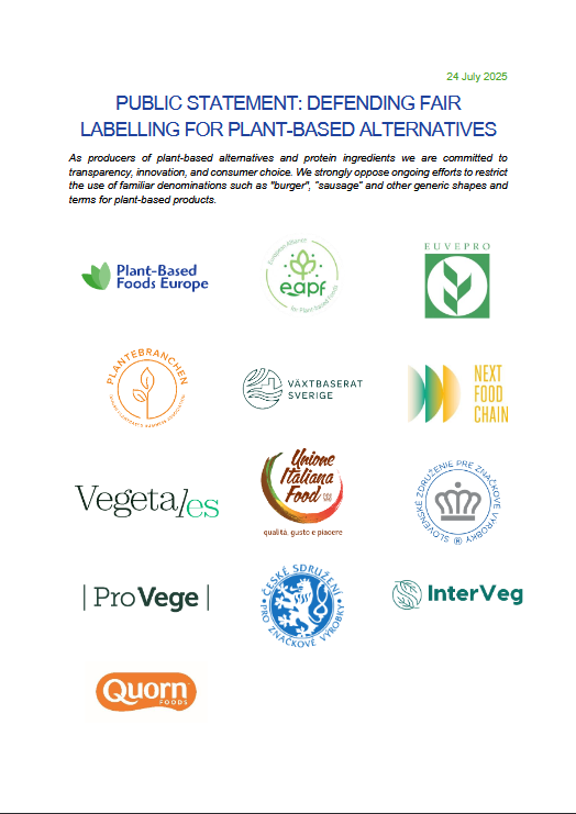 Dénominations des alternatives végétales : InterVeg aux côtés du secteur européen pour un étiquetage transparent