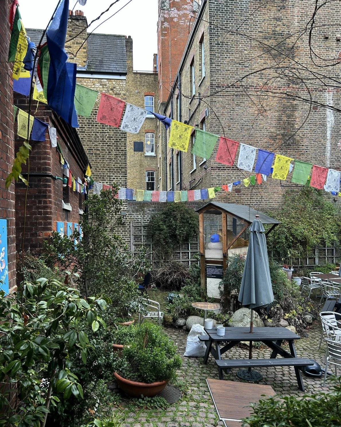 Taking a short break in the peaceful courtyard at Jamyang.
A perfect place to breathe and be still.