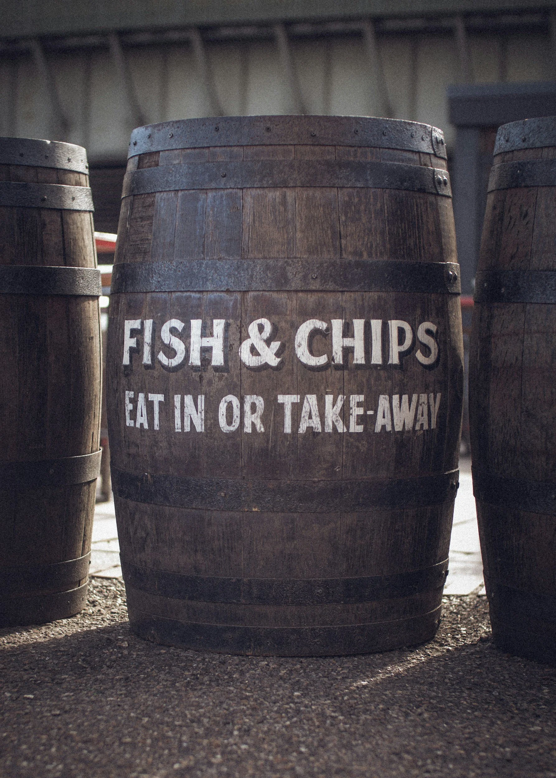 Fish & Chips, Eat-In or Take-Away on a Barrel