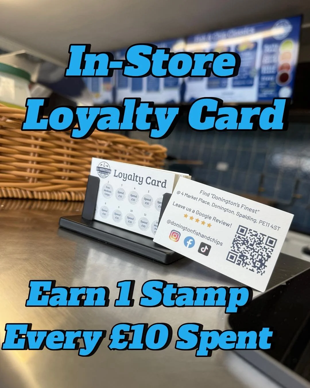 Have you picked up a Loyalty Card yet?! 💙

Earn 1 Stamp for every &pound;10 spent and Earn Great Rewards including Free Fish and Chips! 🐟🍟

If you already have one a keep losing it why not Enrol onto our Online version. 😔
All you need is a phone 