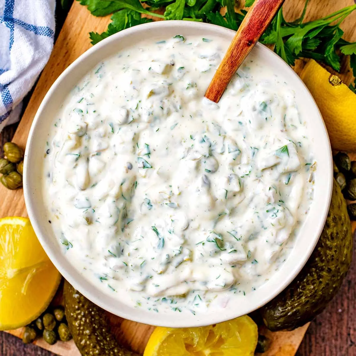 Bowl of Homemade Tartare Sauce