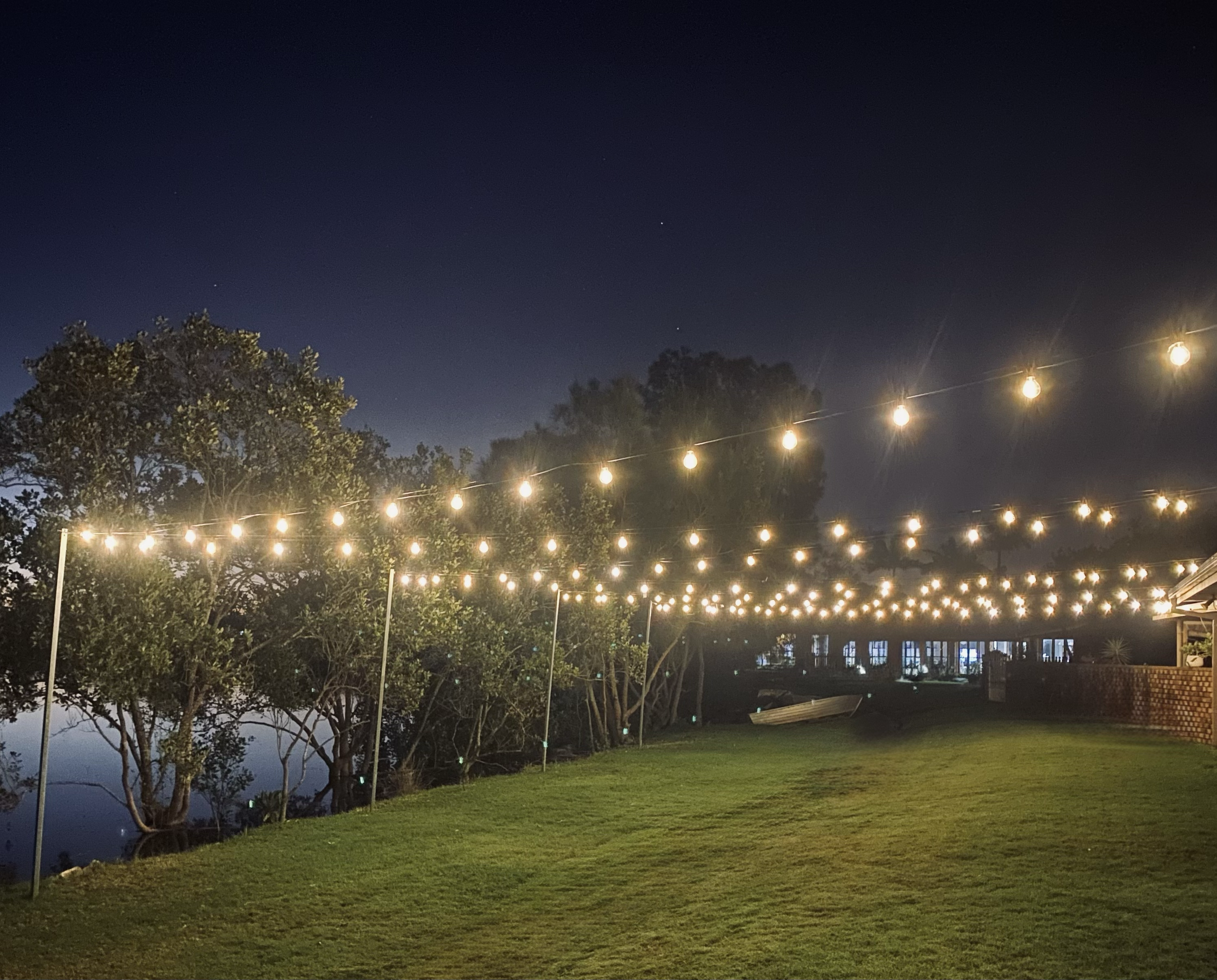 Festoon Lighting
14.5m lengths 
7 available 
$80 per 14.5m length
*Optional set-up and pack-down can be arranged for an additional fee (quote available on request) 
*Electricity source must be available 