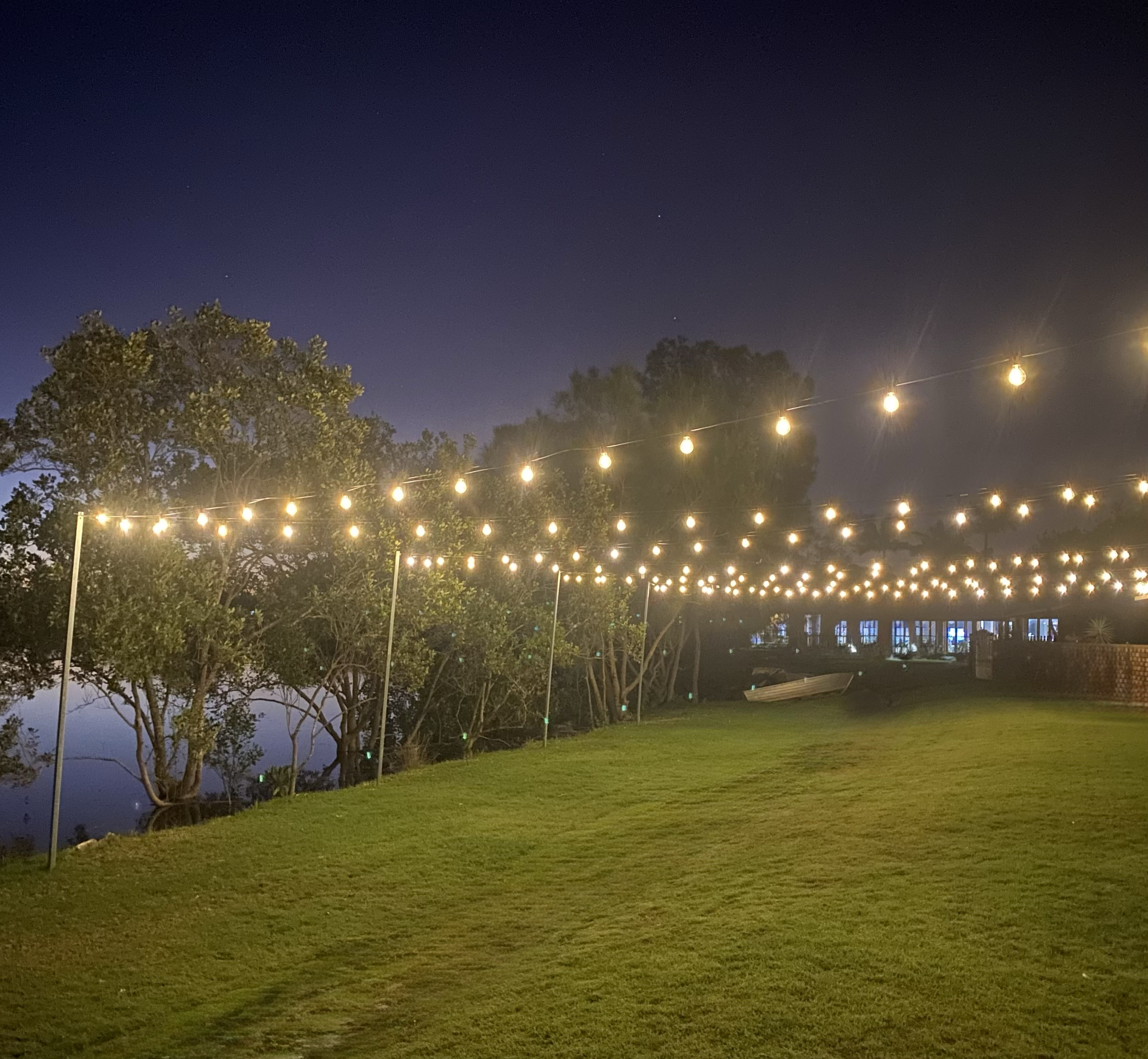 Festoon Lighting
14.5m lengths 
7 available 
$80 per 14.5m length
*Optional set-up and pack-down can be arranged for an additional fee (quote available on request) 
*Electricity source must be available 