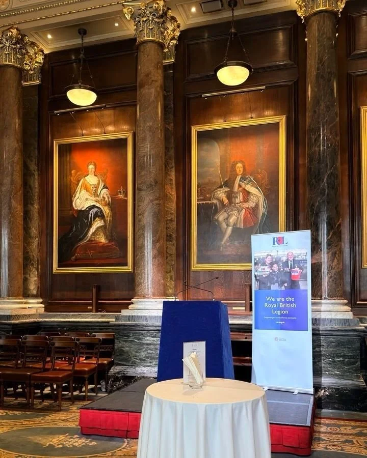 On Tuesday we had the opportunity to go to Drapers Hall in London to hear from one of the many beneficiaries of the Royal British Legion about how the work they undertake helps the Armed Forces Community, and about how important every single donation