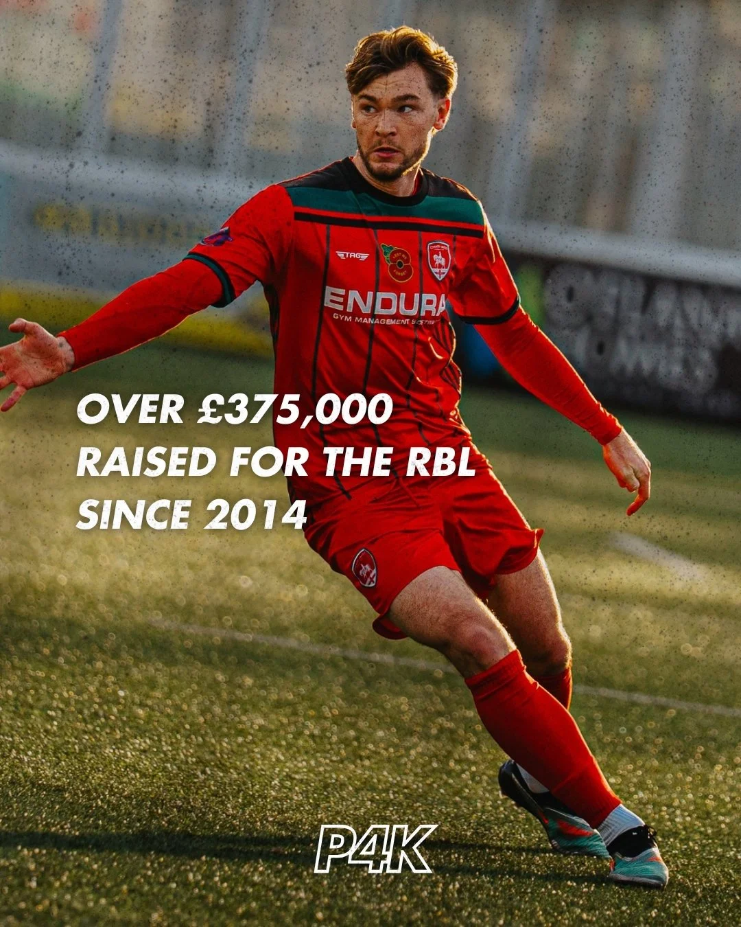 &pound;375,000. And counting.

Since 2014, Poppies4Kits has helped turn the football community&rsquo;s commitment to Remembrance into hundreds of thousands of pounds for The Royal British Legion.

Every club that&rsquo;s ordered, every player who&rsq