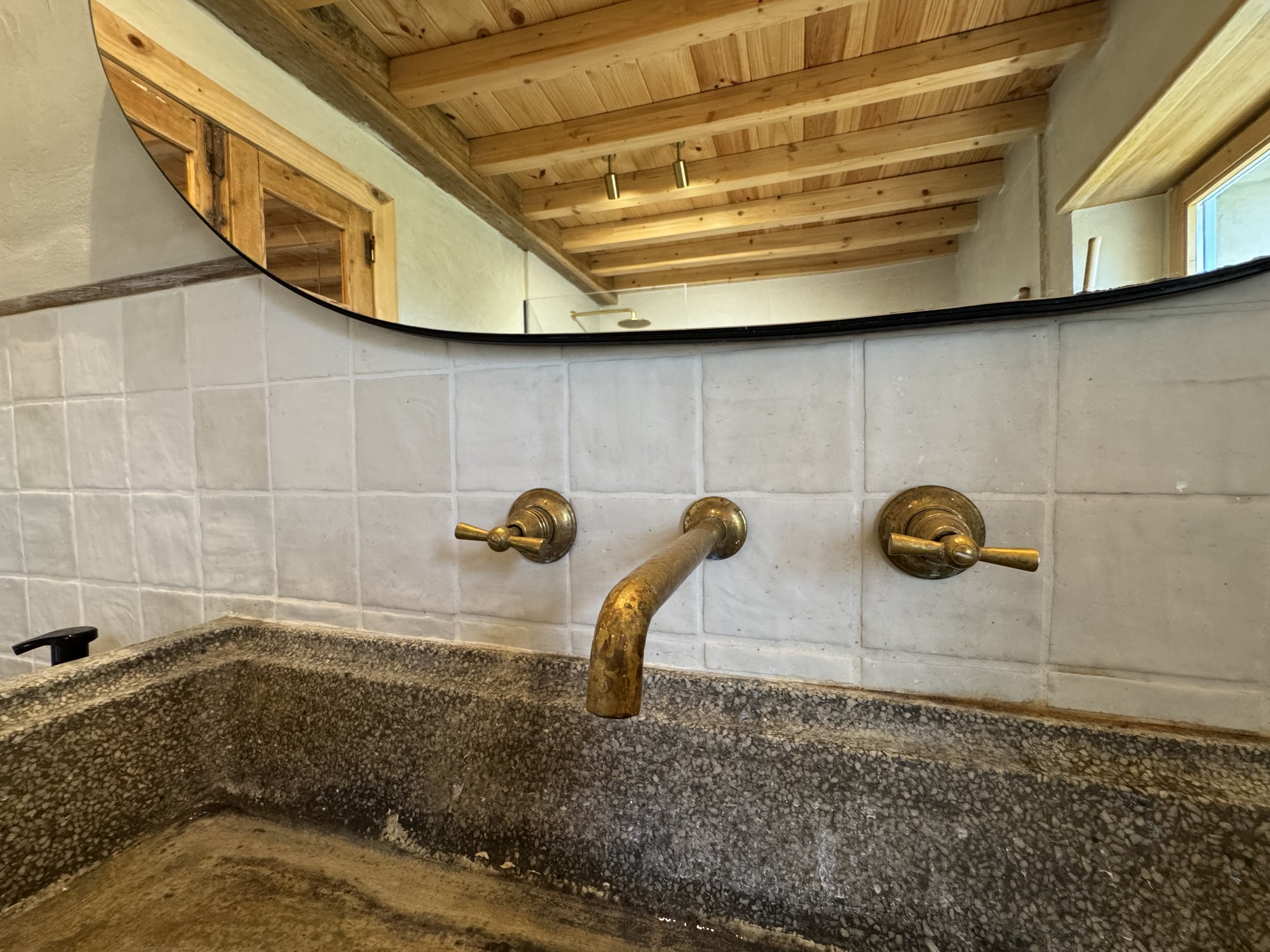 Reclaimed Sink Basin with Original Copper Fittings
