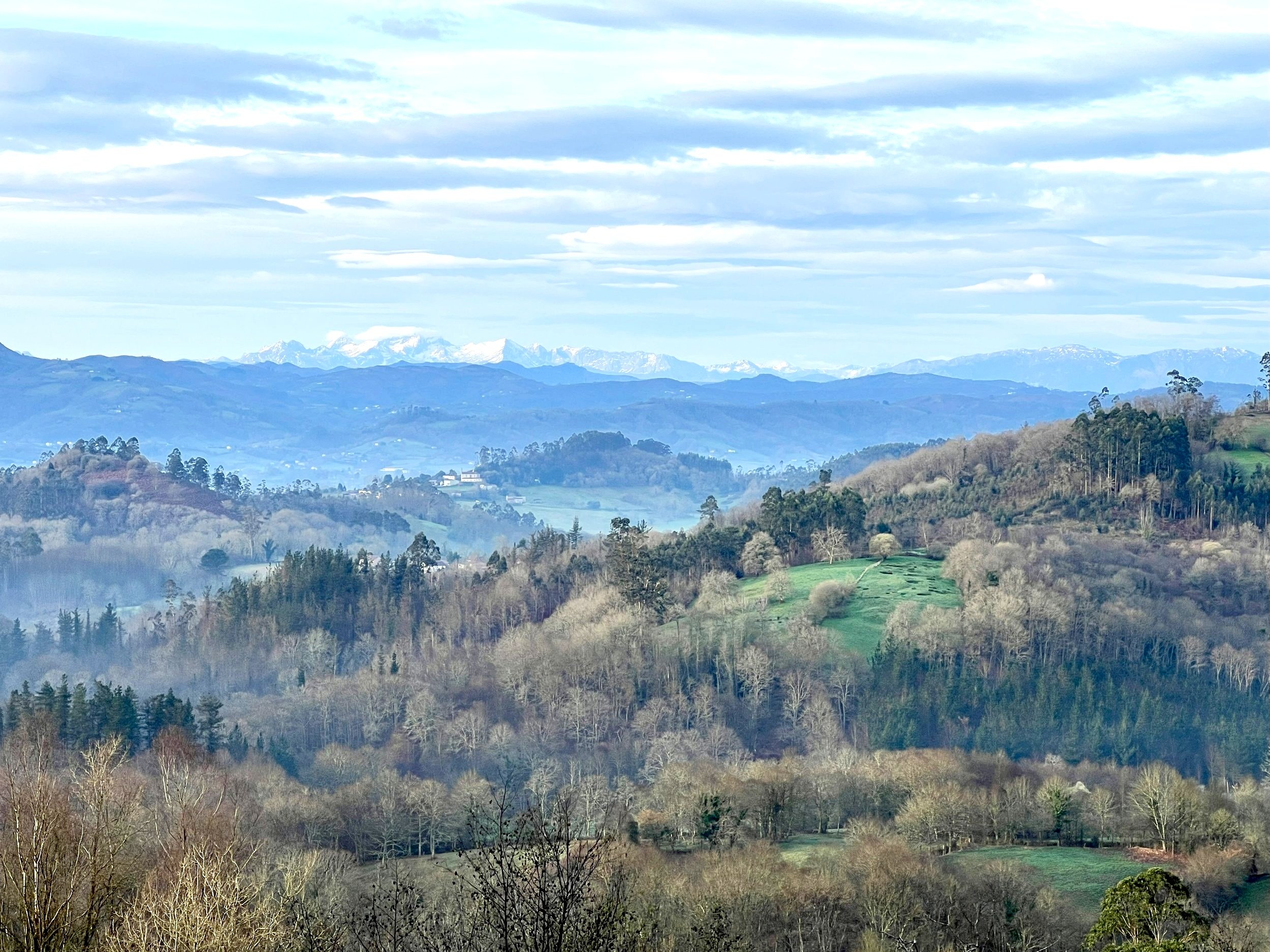 Snow covered Mountains in winter Asturias