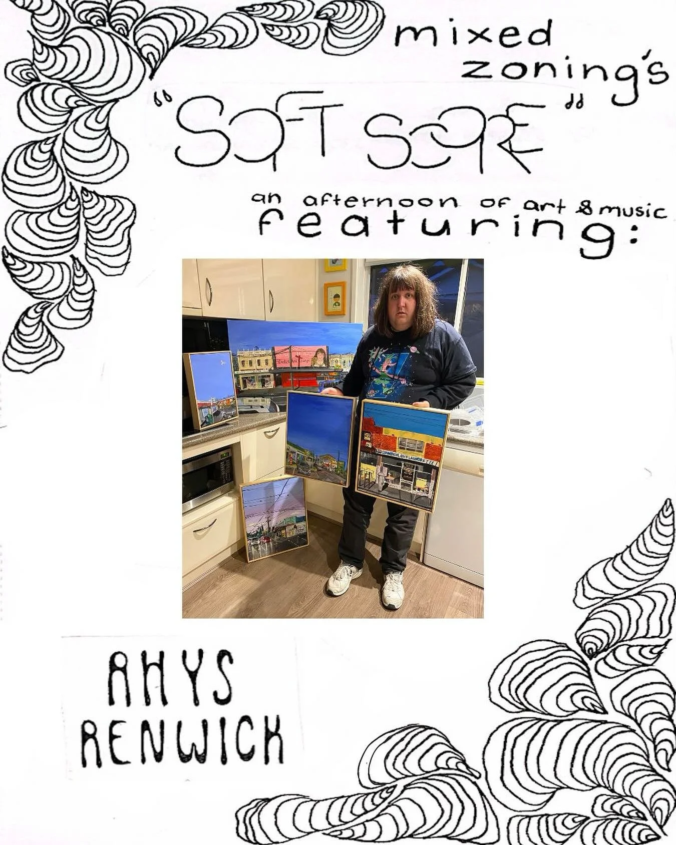 Main support is local legend and virtuoso of both lyric and line Rhys Renwick, aka Bob Rhys. Performing a solo set that&rsquo;ll warm your cockles with its Naarm nostalgia and charming musings on life and livin&rsquo;, Rhys is also exhibiting a serie