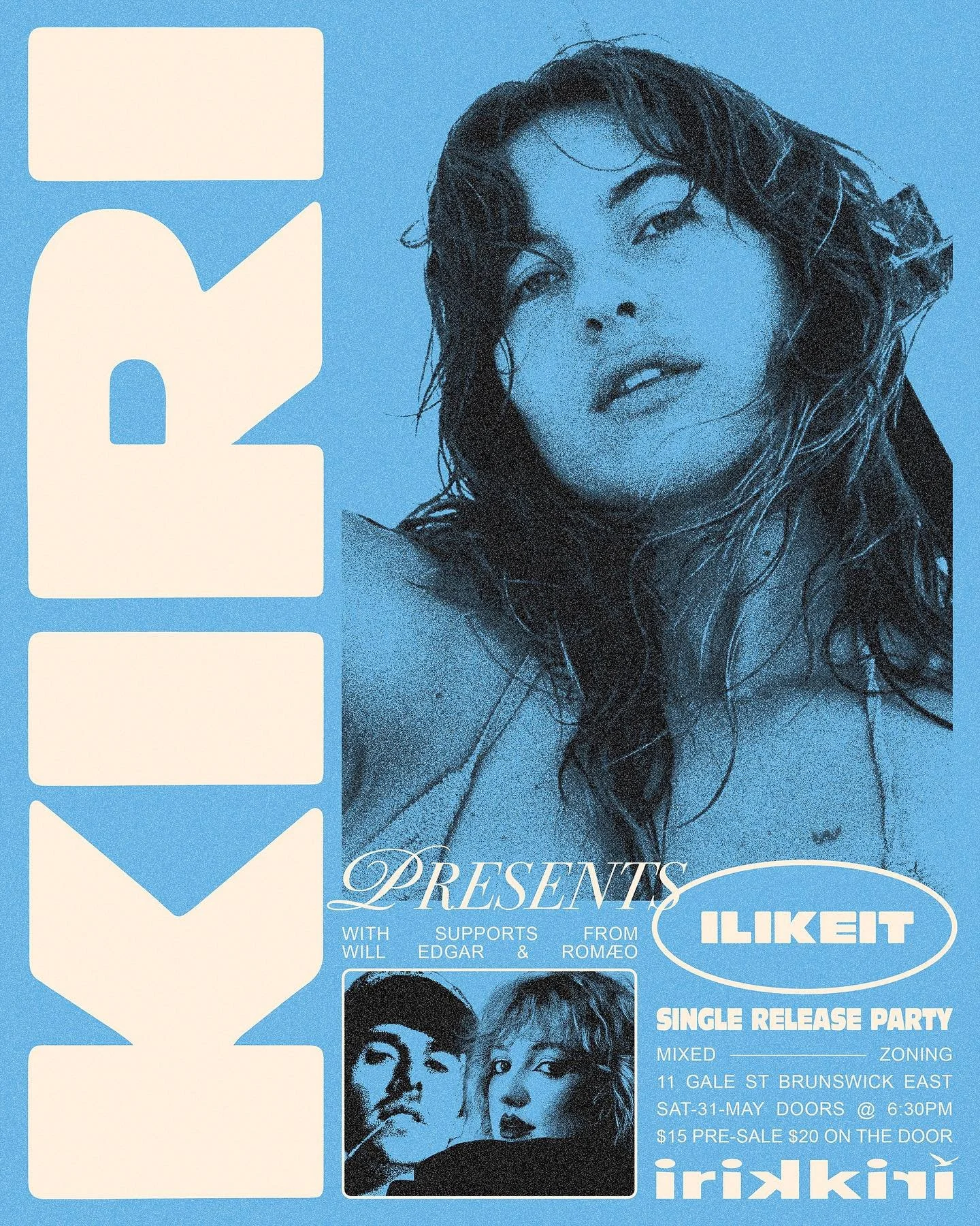 Ending May with our first ever live music event!
Celebrating the release of her latest Single &lsquo;I Like It,&rsquo; treasured Naarm-based singer, songwriter, and producer Kiri announces her headline show at Mixed Zoning. Joined by friends Will Edg