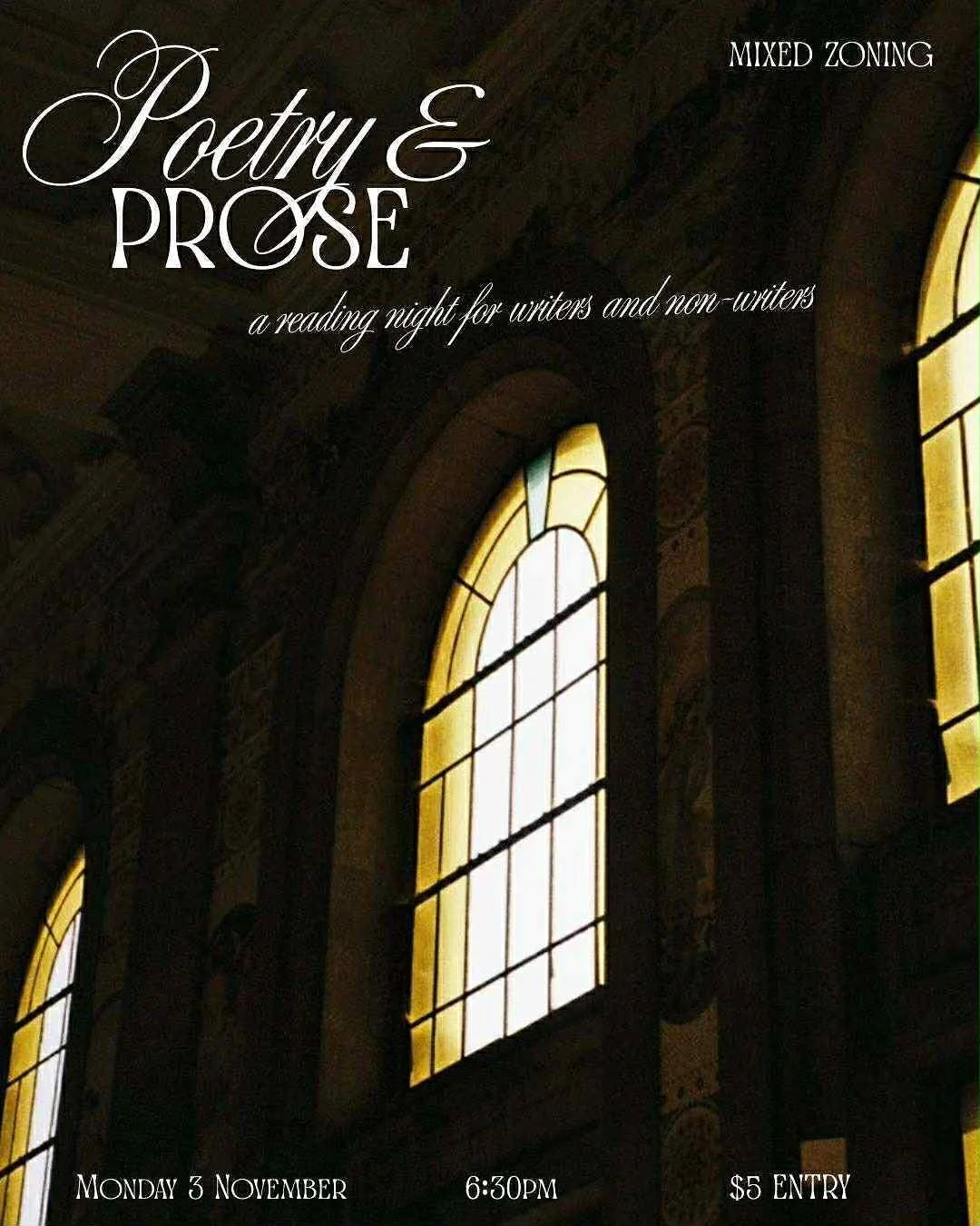 Next Prose &amp; Poetry Night: MONDAY 3rd of November!

Whether thou art an experienced penman or fresh off the press, we invite you to a lovely evening in which we share writing in a judgement free and supportive environment. 

This iteration will f