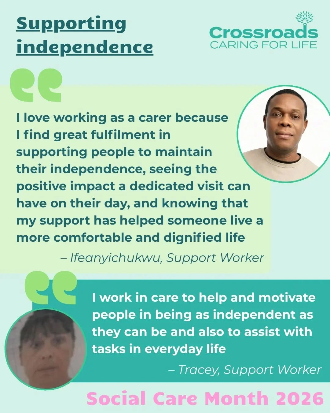At its core, care is about enabling people to live the life they choose. Our brilliant Support Workers aid independence with skill, respect and a clear focus on what matters to each individual.

This is professional, person‑centred care in action - a