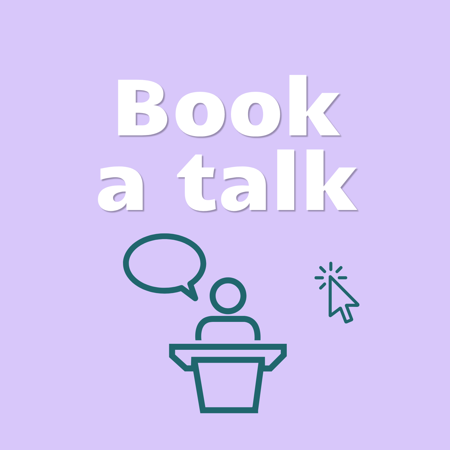 Book a talk button with a speaker icon