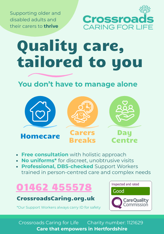 A leaflet with the tagline Quality care, tailored to you