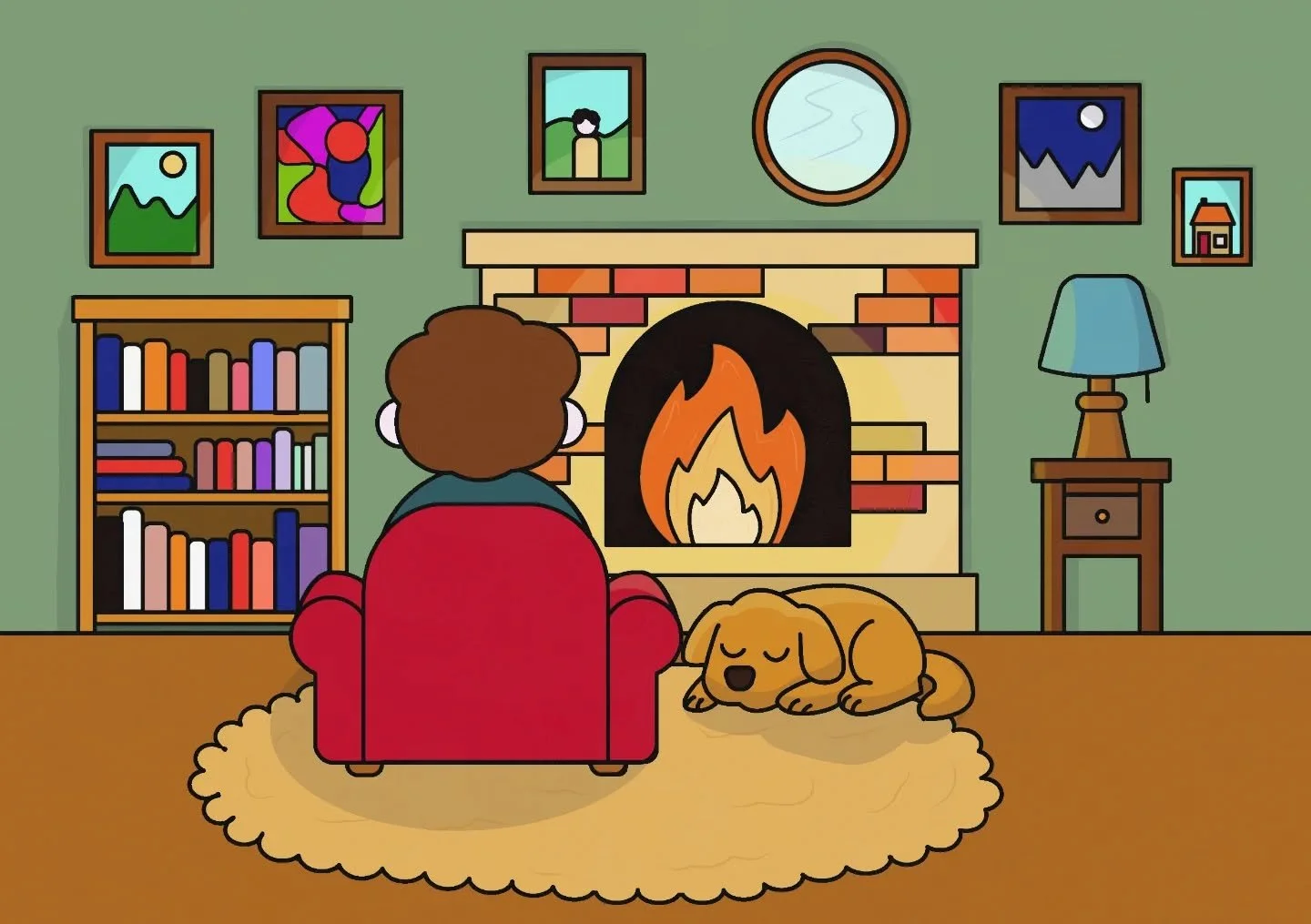 It's that time of the year. It's cold outside. You get the fire on. Get a good book out. Maybe a pup sat beside you? Life is good. 

Autumn Fireplace done on @_adobefresco_