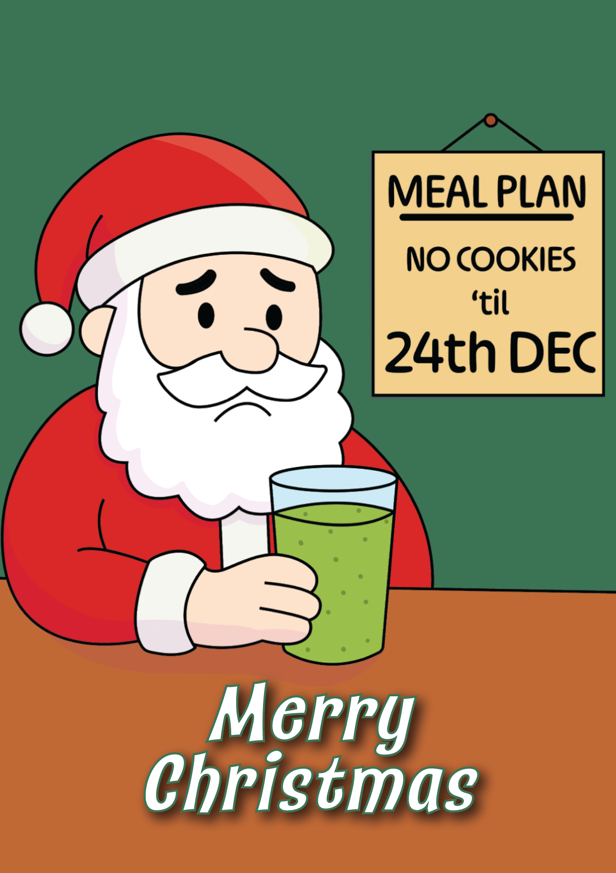 Santa's Diet Christmas Card (Set of 2)
