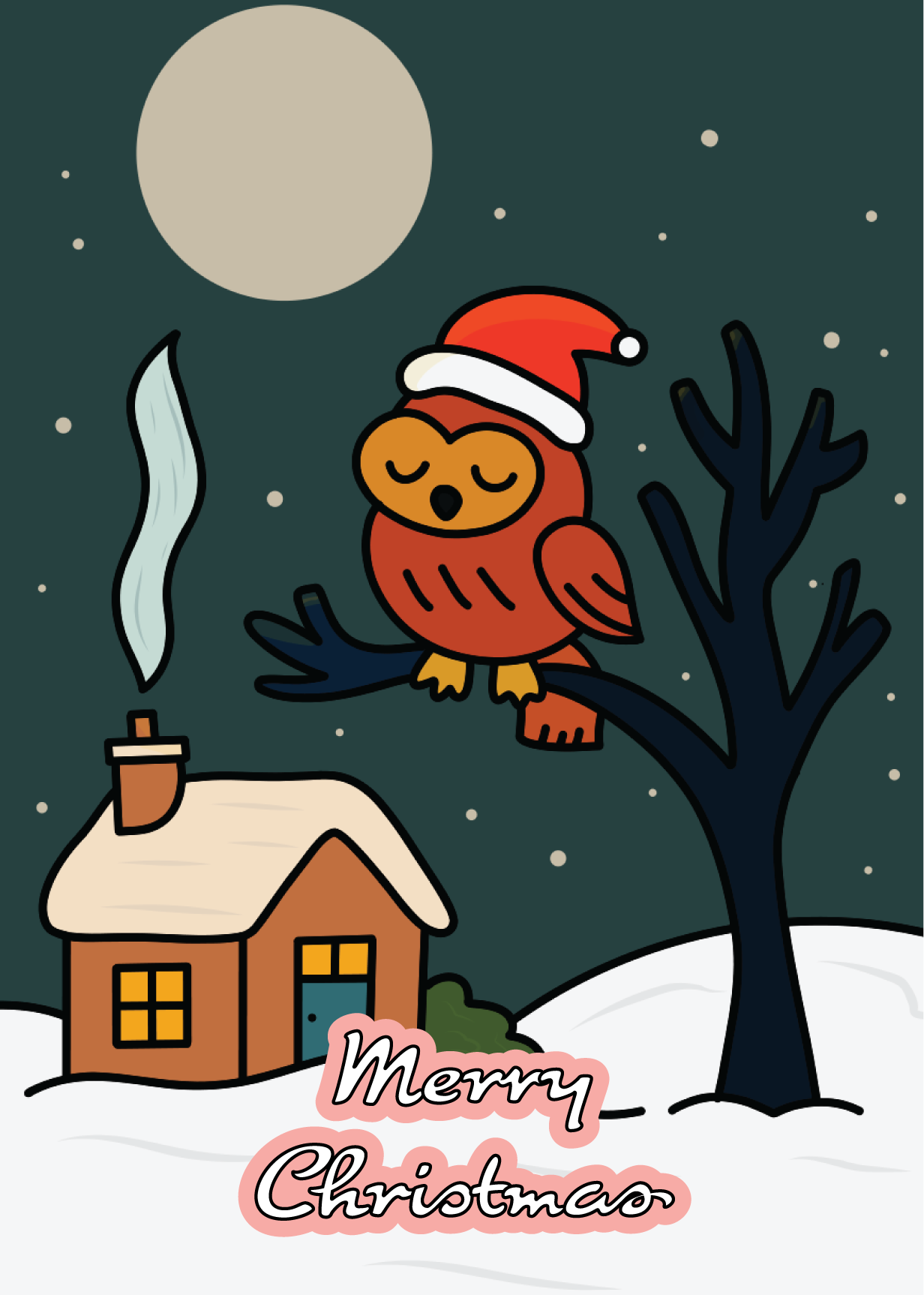 Cosy Winter Scene Christmas Card (Set of 2)