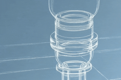 Technical blueprint or CAD drawing of a plumbing or pipe fitting component.
