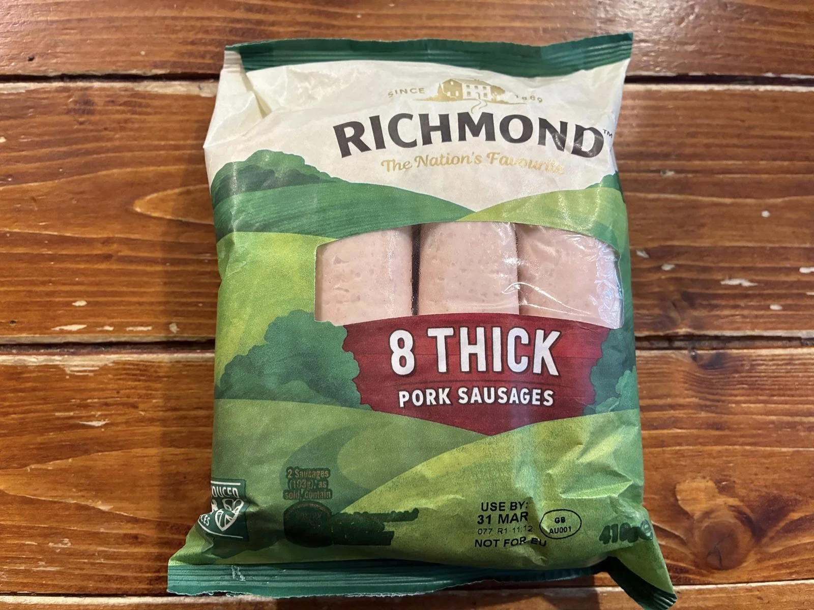 * Thick pork sausages from Richmond