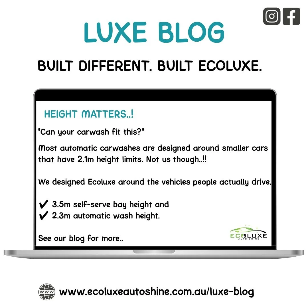 #higherautomaticwashheight
#higherselfservewashheight

Ecoluxe - doing the little things better..!