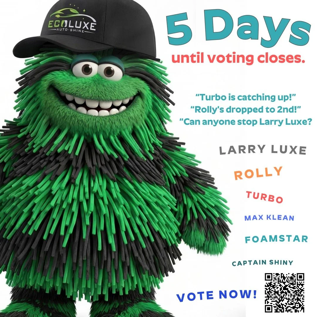 THE RACE IS ON....!!!

5 Days to go...!

Which team are you on?
💜 Larry Luxe
🧡 Rolly
💙 Turbo
💚 Captain Shiny
✨ Foamstar
🫧 Max Klean

VOTE NOW to win one of our cool prizes.

&ldquo;Tag a friend to join Team Rolly or Turbo&rdquo;...

#EcoluxeAuto