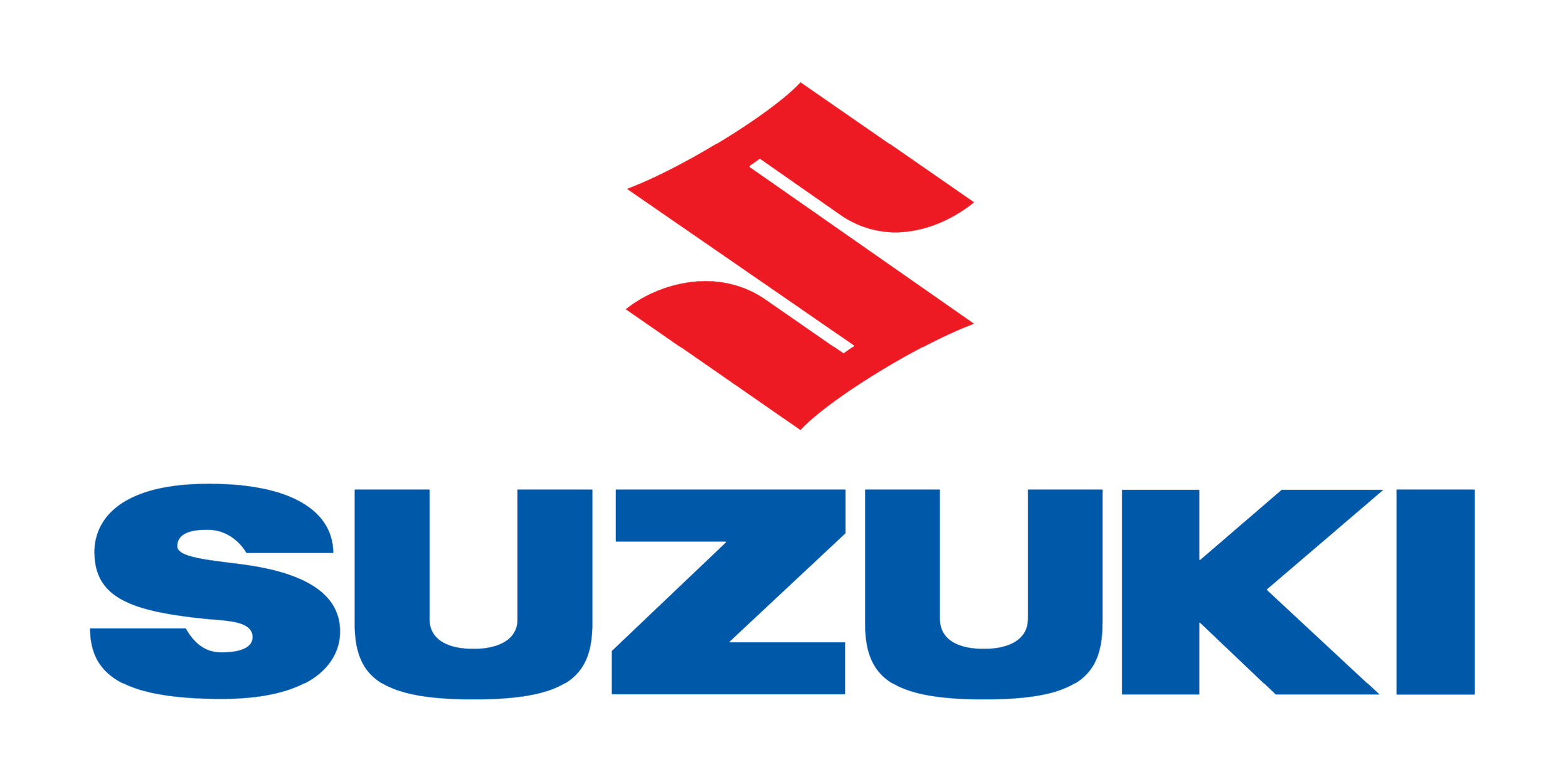 Suzuki logo with red stylized "S" and blue "SUZUKI" text
