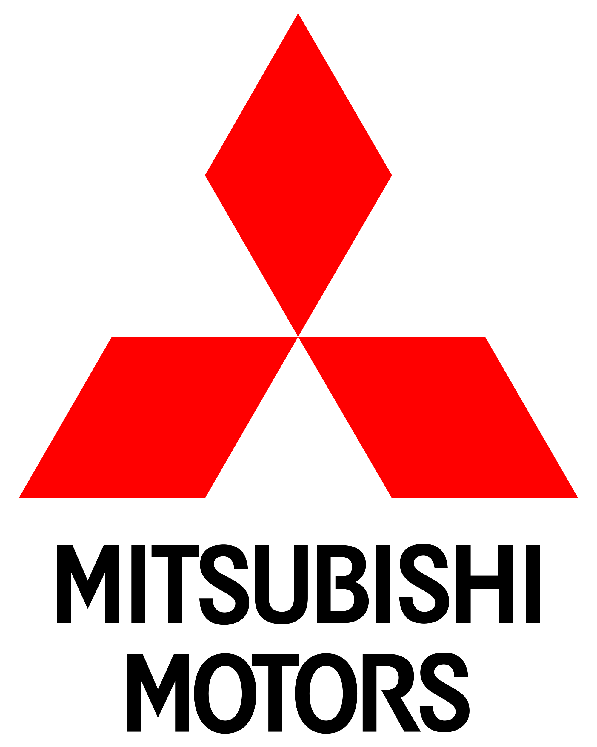 Mitsubishi logo with red three-diamond symbol.