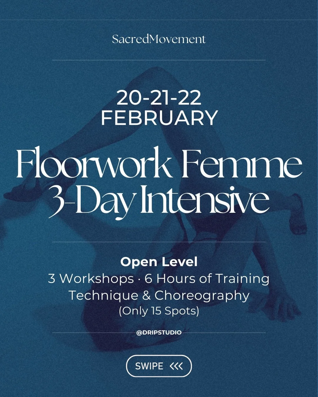 So excited to announce the next Floorwork Intensive is happening in just a couple of weeks ✨

We&rsquo;ll be diving into one of my favorite floorwork choreographies to date, exploring texture, transitions, musicality, and presence through a focused h