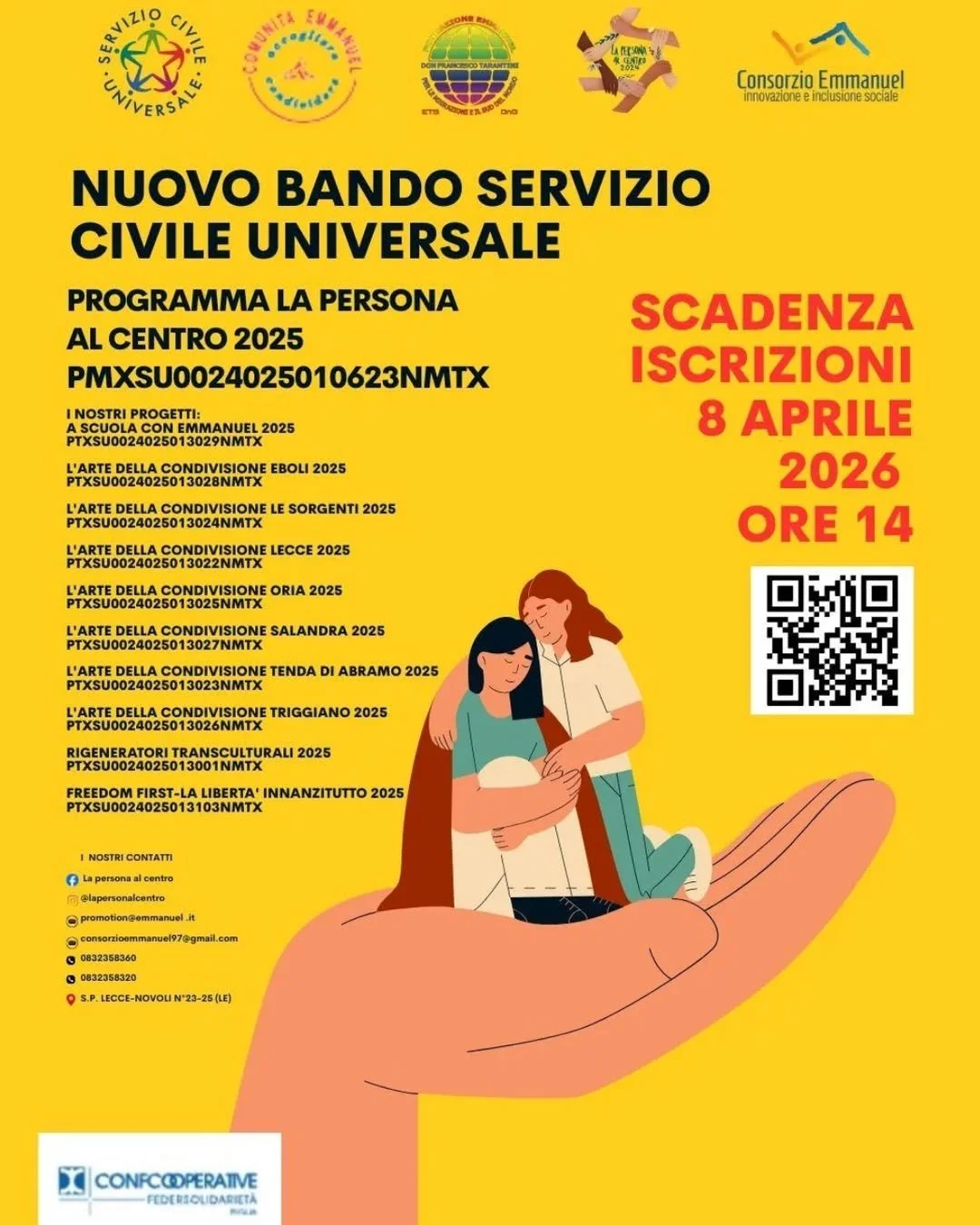 Bando 2025 per la selezione di operatori volontari da impiegare in progetti di Servizio civile universale