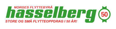Jubileumslogo for Hasselberg Transport - Norges flyttebyrå - store og små flytteoppdrag i 50 år