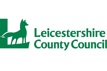 Logo of Leicestershire County Council with a green fox silhouette.