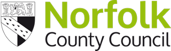 Logo of Norfolk County Council with a black and white shield emblem.