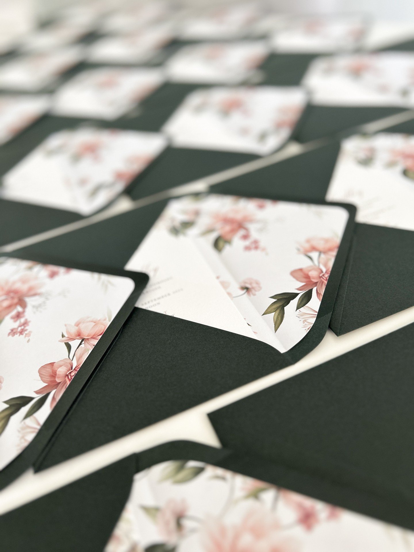 No problem at all! Here&rsquo;s a revised caption reflecting the custom nature of the project:

✨ The details that make a difference ✨

A custom floral envelope liner for Nicole and Dave's wedding&mdash;such a beautiful way to surprise guests from th