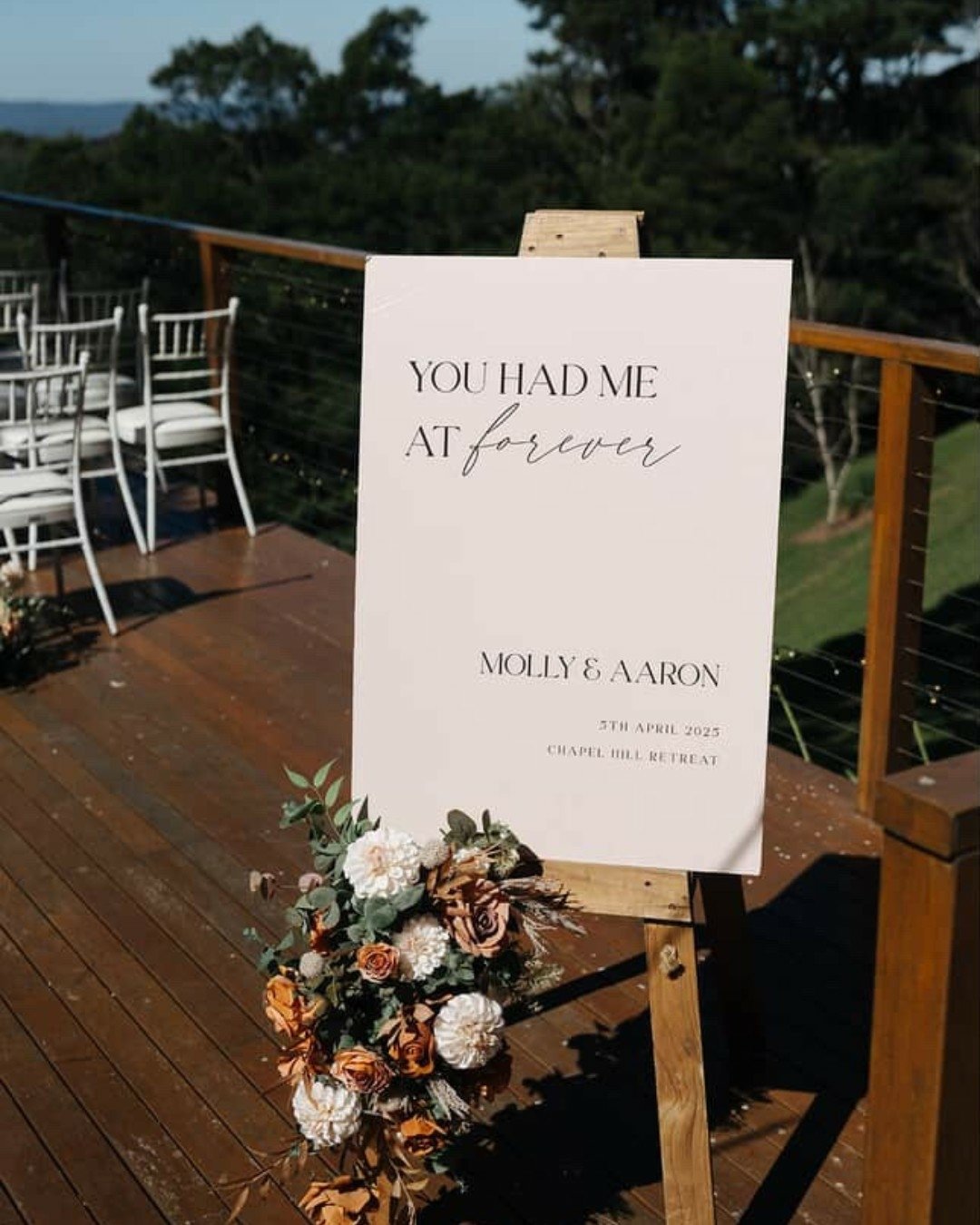 You had me at forever 🥰 

Celebrating M &amp; A and their ceremony on the stunning deck at the beautiful @chapel_hill_retreat

Love working with @bygeorgeevents and @signedbygeorge ✨

*
*
*
*
*
#weddingvendorsau #huntervalleyweddingstationery #hunte